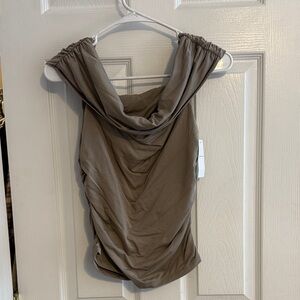 Abercrombie & Fitch Women's Taupe Drape Blouse